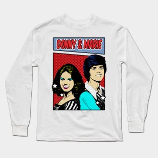 Donny and Marie Osmond 80s Pop Art Comic Style Long Sleeve T-Shirt